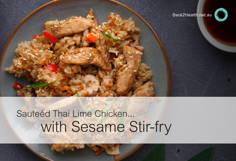 Sauteéd thai lime chicken with sesame stir-fry